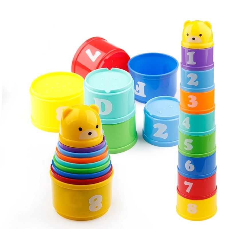Baby Toys Letters Foldind Stack Cup Tower Children